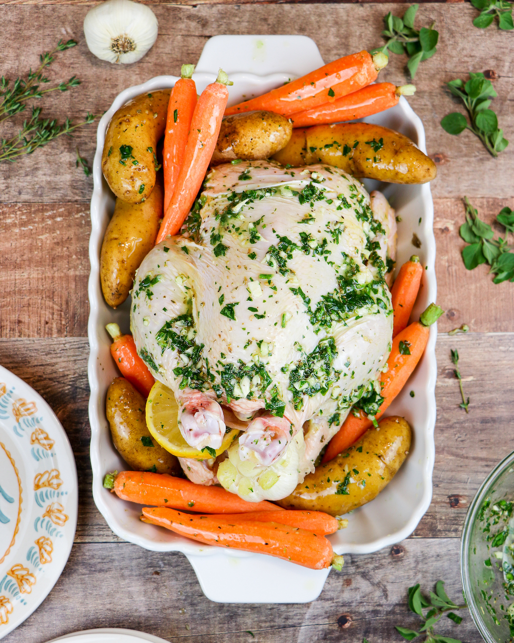Citrus Garlic Herb Butter Roasted Chicken
